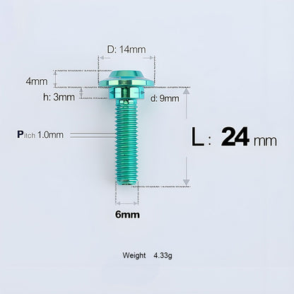 M6x11-45mm Titanium Shoulder Bolts for Motorcycle -  Green