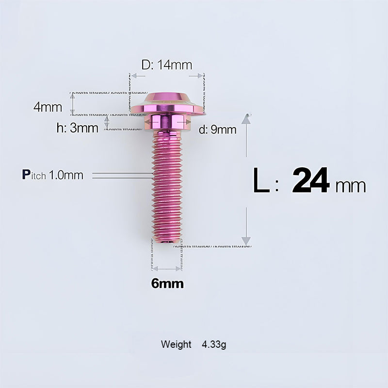 M6x11-45mm Titanium Shoulder Bolts for Motorcycle -  Purple
