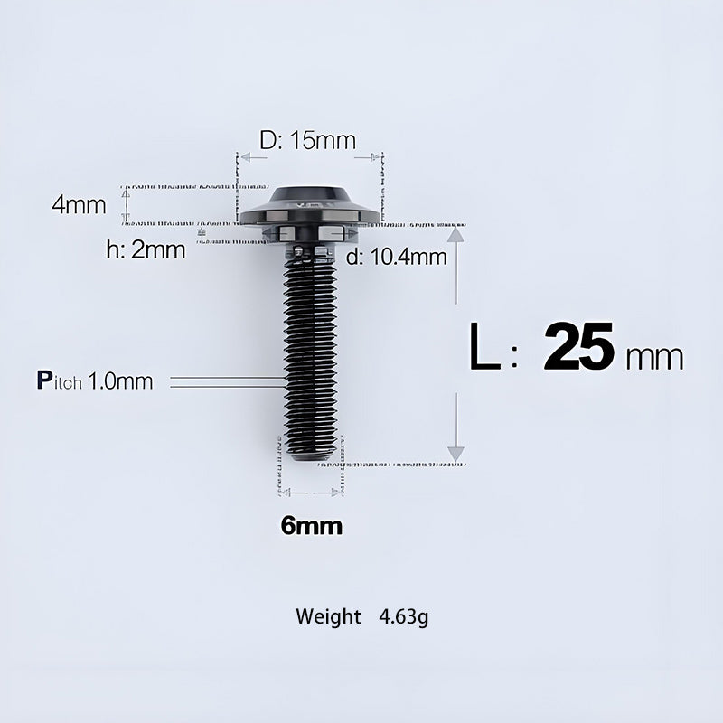 M6x11-45mm Titanium Shoulder Bolts for Motorcycle -  Black