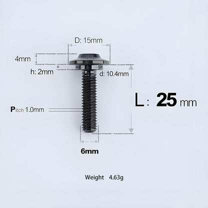 M6x11-45mm Titanium Shoulder Bolts for Motorcycle -  Black