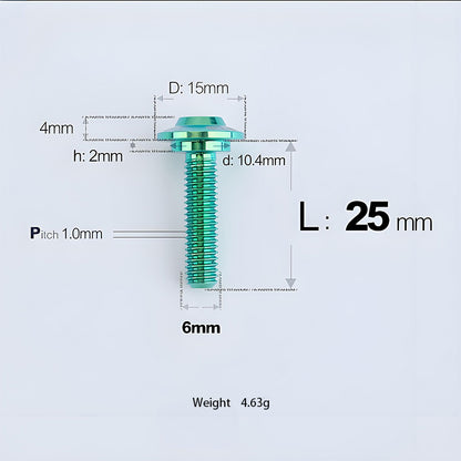 M6x11-45mm Titanium Shoulder Bolts for Motorcycle -  Green
