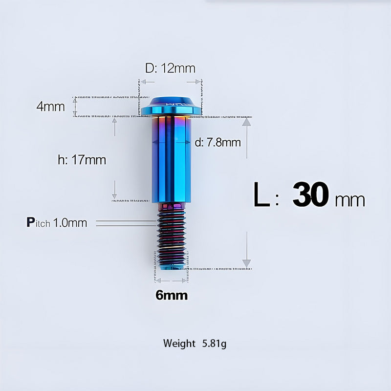M6x11-45mm Titanium Shoulder Bolts for Motorcycle -  Blue