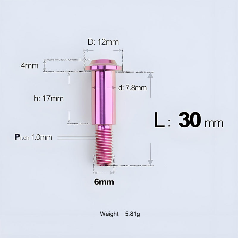 M6x11-45mm Titanium Shoulder Bolts for Motorcycle -  Purple
