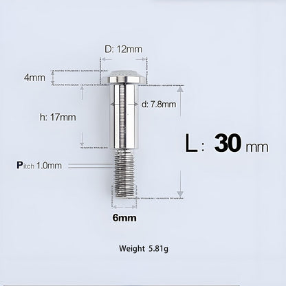 M6x11-45mm Titanium Shoulder Bolts for Motorcycle -  TI