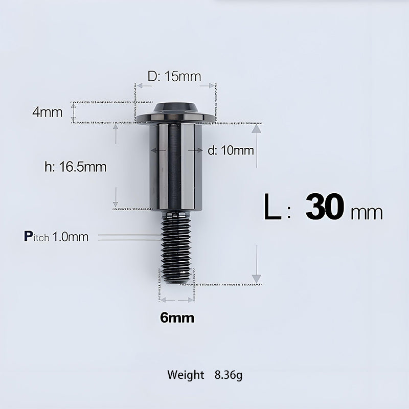 M6x11-45mm Titanium Shoulder Bolts for Motorcycle -  Black