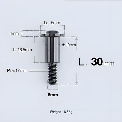 M6x11-45mm Titanium Shoulder Bolts for Motorcycle -  Black