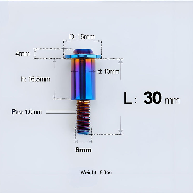 M6x11-45mm Titanium Shoulder Bolts for Motorcycle -  Blue