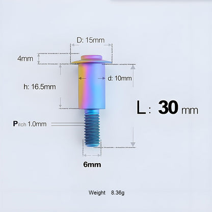 Grade 5 Titanium M6 Shoulder Bolts for Motorcycles & E-Bikes | Candy Color | Multiple Lengths