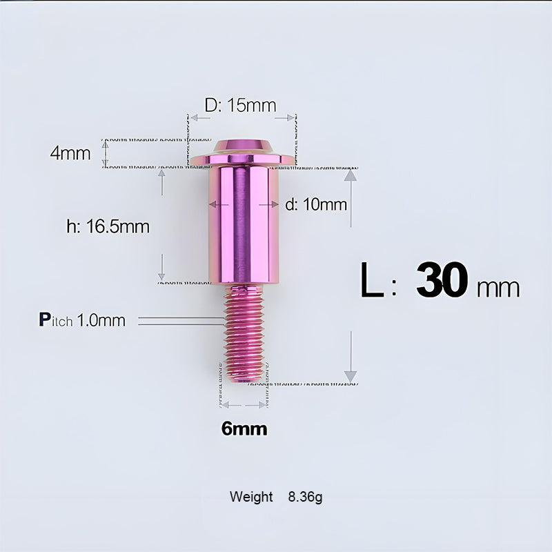 M6x11-45mm Titanium Shoulder Bolts for Motorcycle -  Purple