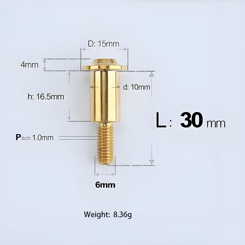 M6x11-45mm Gold Titanium Shoulder Bolts for Motorcycle
