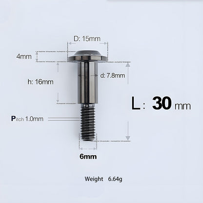 M6x11-45mm Titanium Shoulder Bolts for Motorcycle -  Black