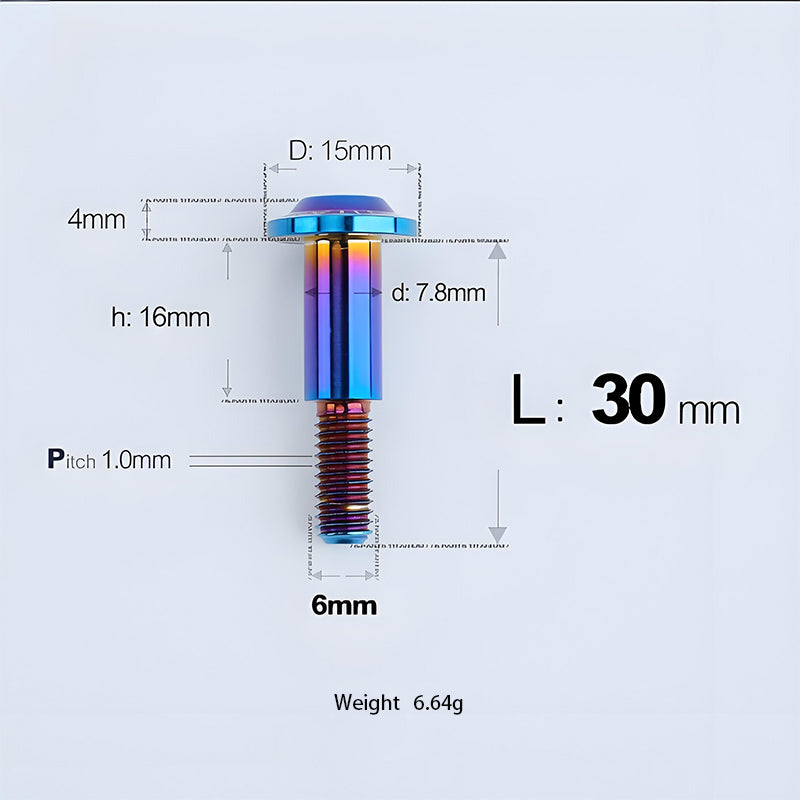 M6x11-45mm Titanium Shoulder Bolts for Motorcycle -  Blue