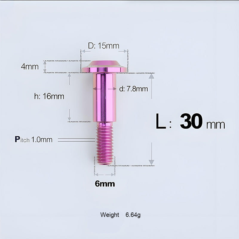 M6x11-45mm Titanium Shoulder Bolts for Motorcycle -  Purple