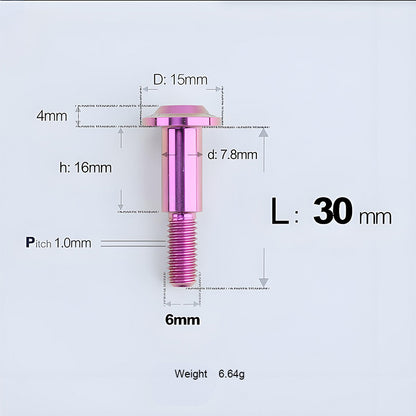 M6x11-45mm Titanium Shoulder Bolts for Motorcycle -  Purple