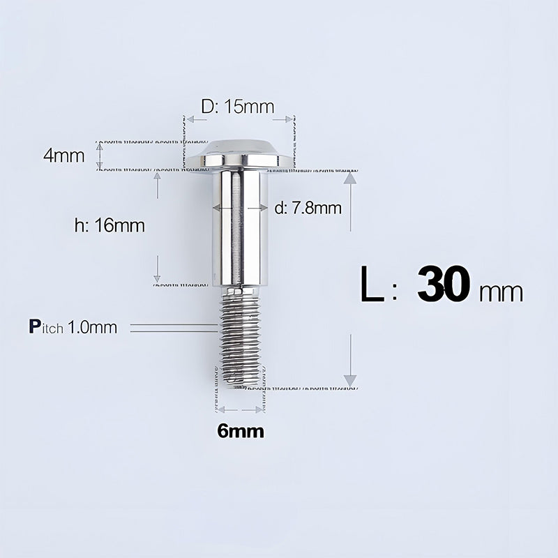 M6x11-45mm Titanium Shoulder Bolts for Motorcycle -  TI