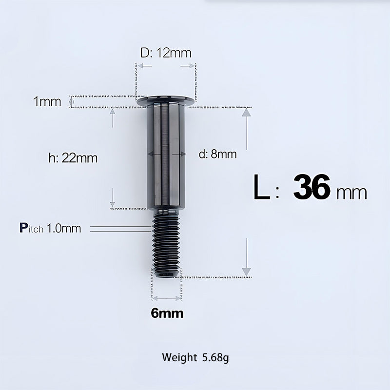 M6x11-45mm Titanium Shoulder Bolts for Motorcycle -  Black