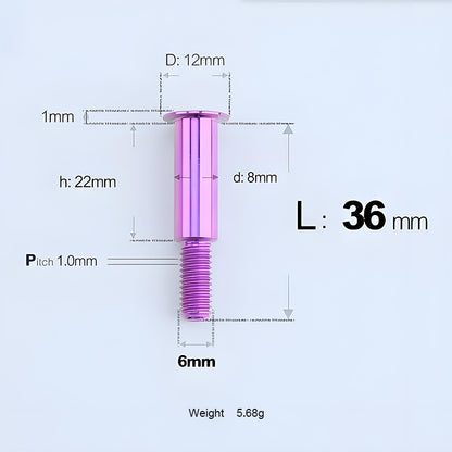 M6x11-45mm Titanium Shoulder Bolts for Motorcycle -  Purple