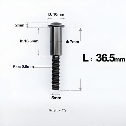 M5x10-36.5mm Titanium Shoulder Bolts for Motorcycle - Black