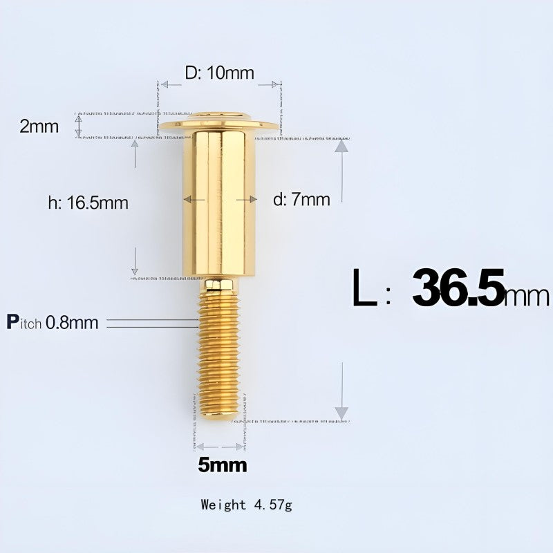 M5x10-36.5mm Titanium Shoulder Bolts for Motorcycle - Gold