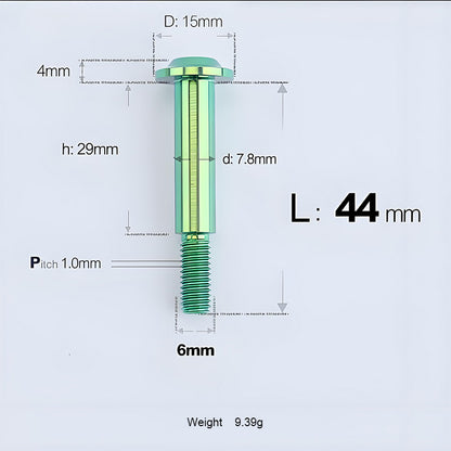 M6x11-45mm Titanium Shoulder Bolts for Motorcycle -  Green