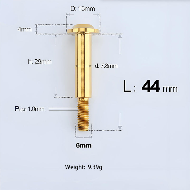 M6x11-45mm Gold Titanium Shoulder Bolts for Motorcycle