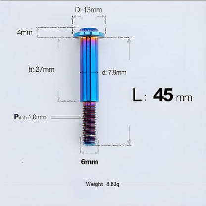 M6x11-45mm Titanium Shoulder Bolts for Motorcycle -  Blue