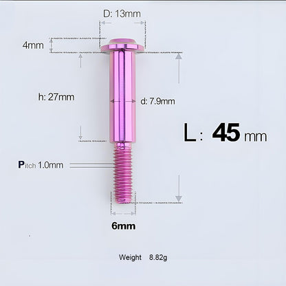 M6x11-45mm Titanium Shoulder Bolts for Motorcycle -  Purple