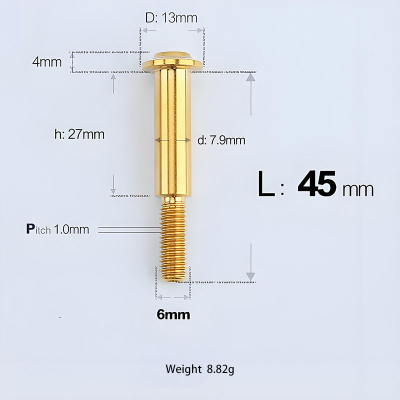 M6x11-45mm Gold Titanium Shoulder Bolts for Motorcycle