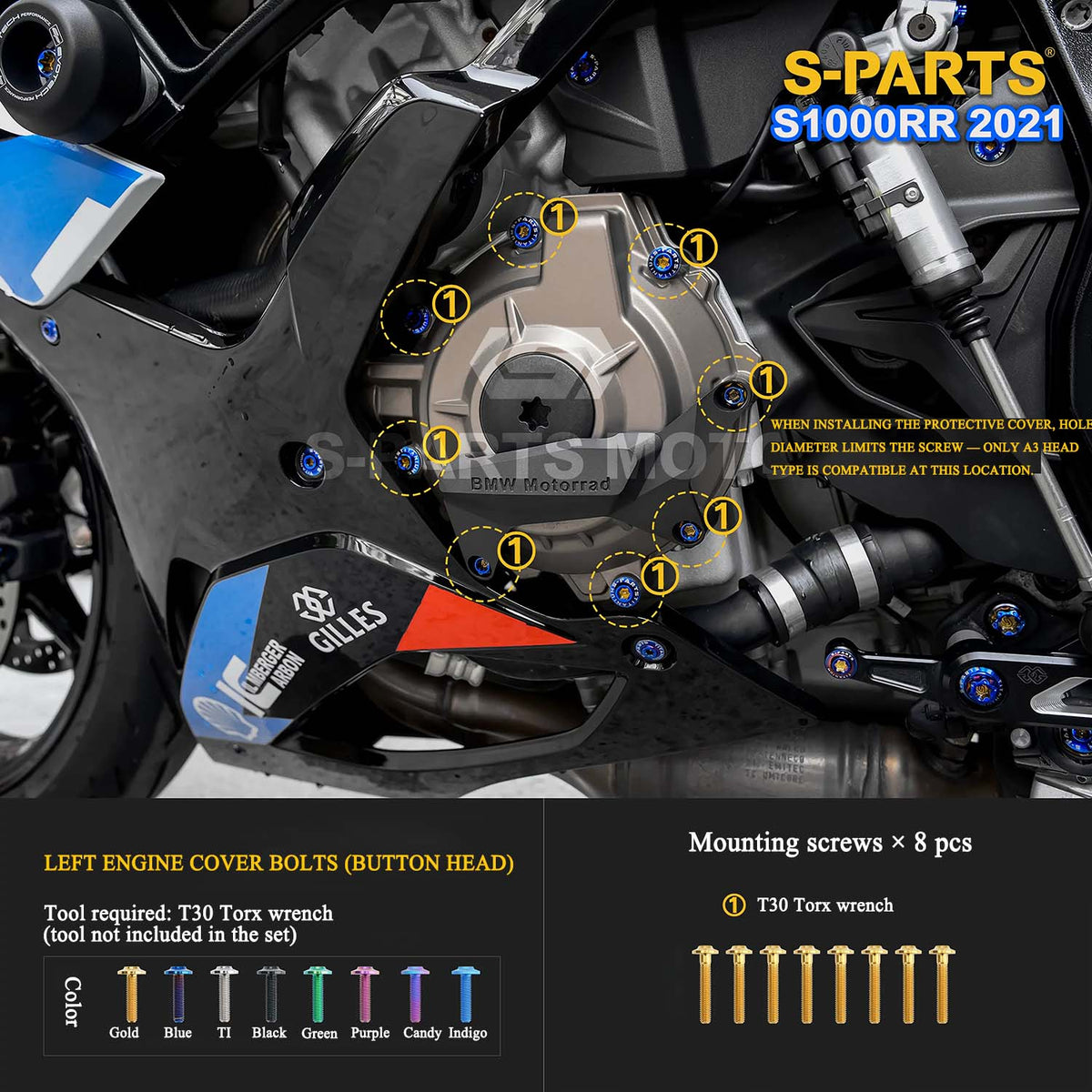 Grade 5 Titanium Bolts & Fasteners for 2021 BMW S1000RR