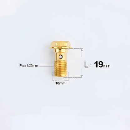 M10 x 19mm Titanium Single Banjo Bolt – 1.25mm Thread Pitch
