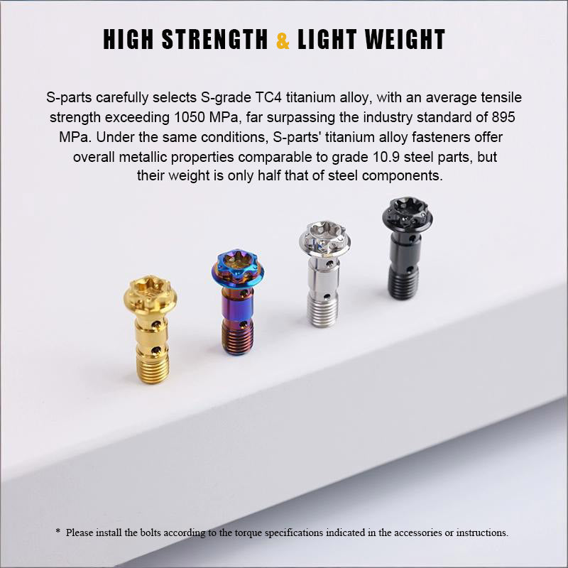 M10 x 29mm Titanium Dual Hole Banjo Bolt (P1.0 / P1.25)