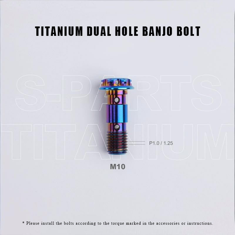 M10 x 29mm Titanium Dual Hole Banjo Bolt (P1.0 / P1.25)