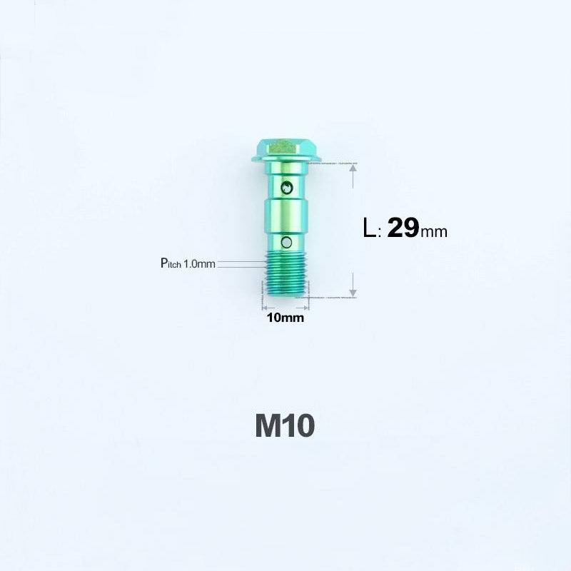 M10 x 29mm Titanium Dual Hole Banjo Bolt (P1.0 / P1.25)