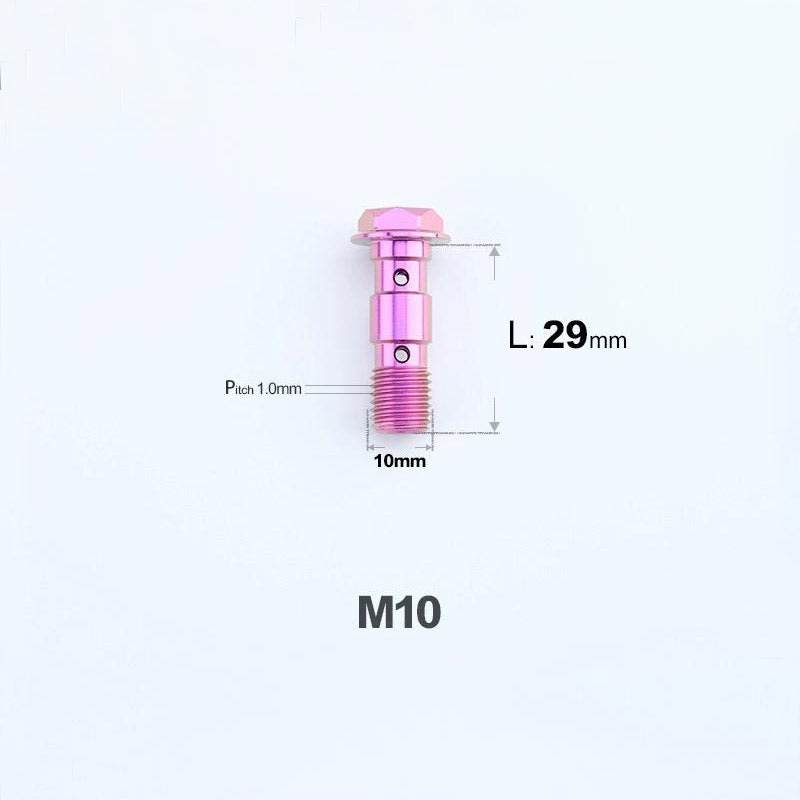 M10 x 29mm Titanium Dual Hole Banjo Bolt (P1.0 / P1.25)