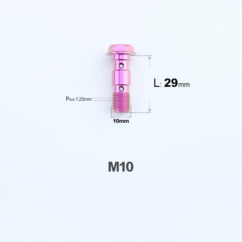 M10 x 29mm Titanium Dual Hole Banjo Bolt (P1.0 / P1.25)