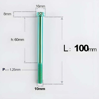 M10x85-120mm Titanium Motorcycle Bolts with 1.25mm Pitch