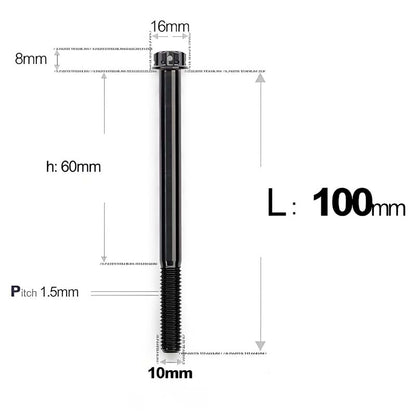 M10x65-120mm Titanium Motorcycle Bolts with 1.5mm Pitch
