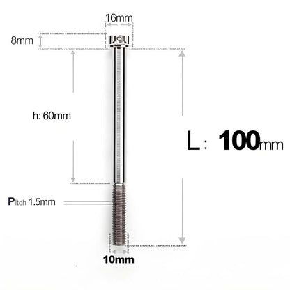 M10x65-120mm Titanium Motorcycle Bolts with 1.5mm Pitch