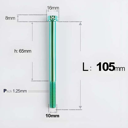 M10x85-120mm Titanium Motorcycle Bolts with 1.25mm Pitch
