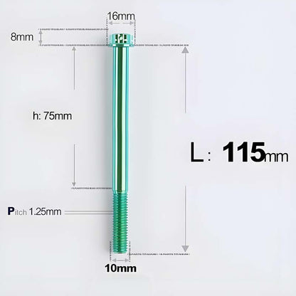 M10x85-120mm Titanium Motorcycle Bolts with 1.25mm Pitch