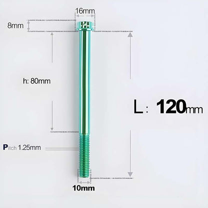 M10x85-120mm Titanium Motorcycle Bolts with 1.25mm Pitch