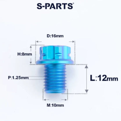 M10x12-40mm Titanium Motorcycle Bolts with 1.25mm Pitch