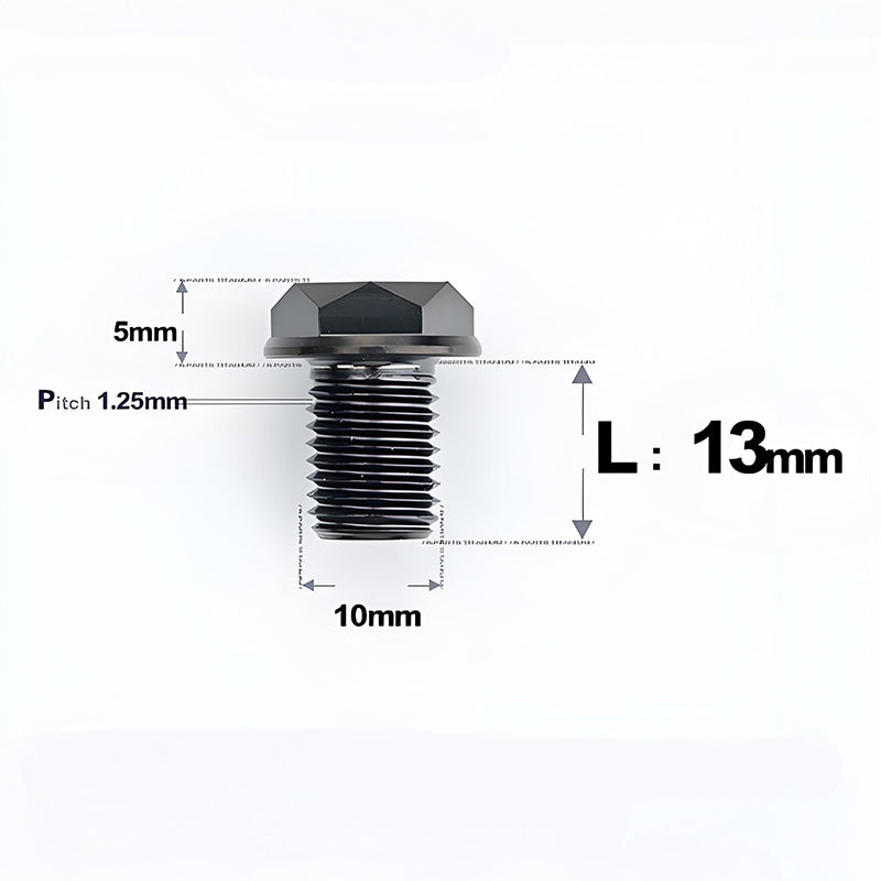 M10x13mm Titanium Motorcycle Mirror Adapter Bolts with Standard and Reverse Threads