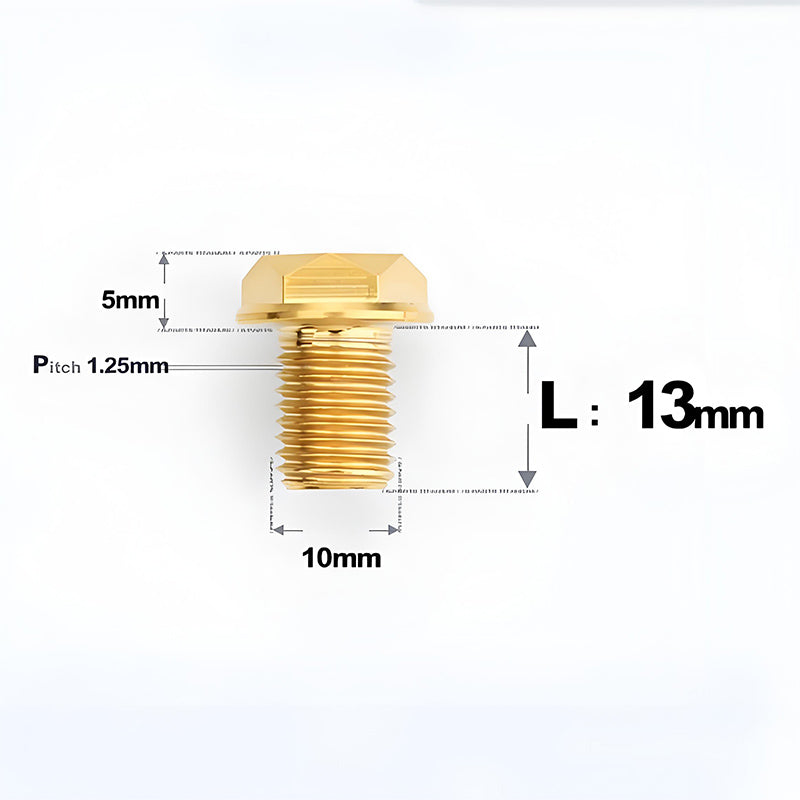 M10x13mm Titanium Motorcycle Mirror Adapter Bolts with Standard and Reverse Threads