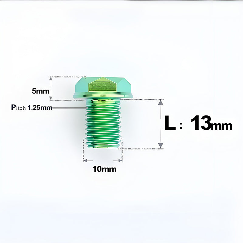 M10x13mm Titanium Motorcycle Mirror Adapter Bolts with Standard and Reverse Threads