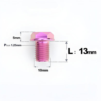 M10x13mm Titanium Motorcycle Mirror Adapter Bolts with Standard and Reverse Threads
