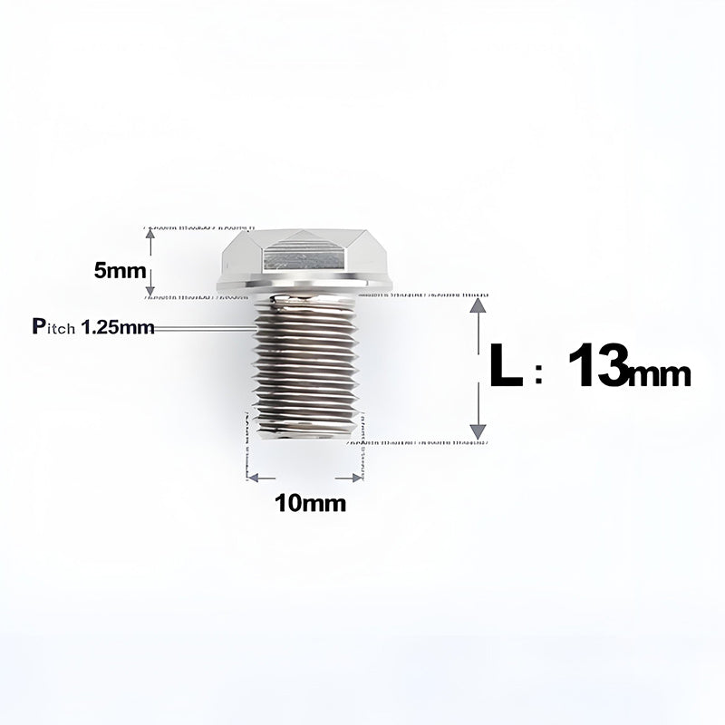 M10x13mm Titanium Motorcycle Mirror Adapter Bolts with Standard and Reverse Threads