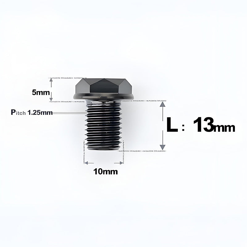 M10x13mm Titanium Motorcycle Mirror Adapter Bolts with Standard and Reverse Threads
