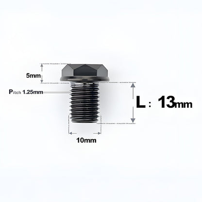 M10x13mm Titanium Motorcycle Mirror Adapter Bolts with Standard and Reverse Threads