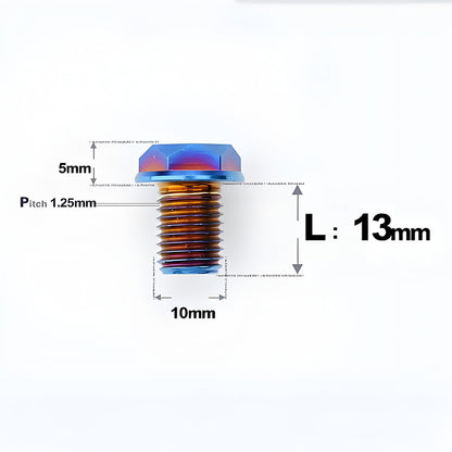 M10x13mm Titanium Motorcycle Mirror Adapter Bolts with Standard and Reverse Threads